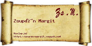 Zsupán Margit névjegykártya